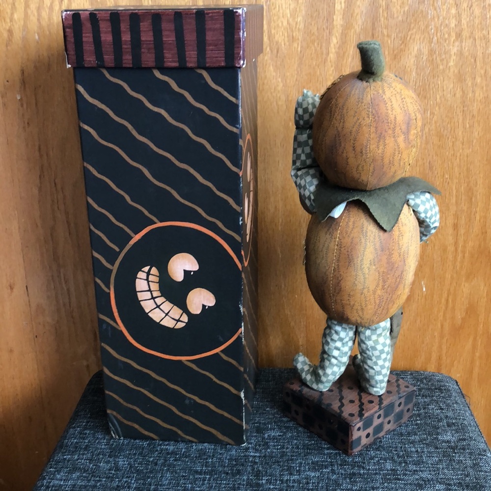 Vintage Lang Jack-o-lantern Pumpkin Guy Statue Figurine Doll Halloween Kay Cloud - Picture 3 of 10